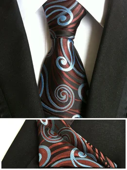 8cm Designer Formal Ties Fashion Men Woven Necktie Black Brown with Blue Paisley Handkerchief
8cm Designer Formal Ties Fashion Men Woven Necktie Black Brown with Blue Paisley Handkerchief