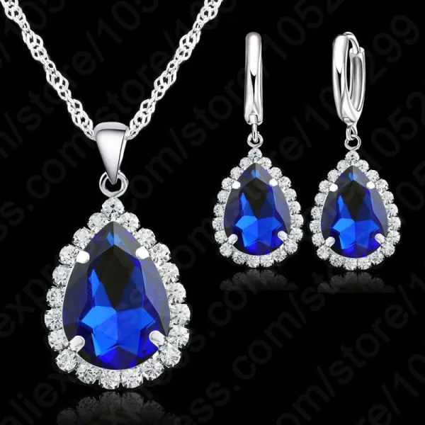Wedding Jewerly Set Sweety Necklace Earrings18 inch 925 Sterling Silver Silver Necklace Chains Crystal Earring Sets
Wedding Jewerly Set Sweety Necklace Earrings18 inch 925 Sterling Silver Silver Necklace Chains Crystal Earring Sets