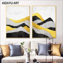 AIDAYU ART 100% handmade oil painting golden sliver mountain art on canvas for modern living room wall decor artwork No Frame 
AIDAYU ART 100% handmade oil painting golden sliver mountain art on canvas for modern living room wall decor artwork No Frame