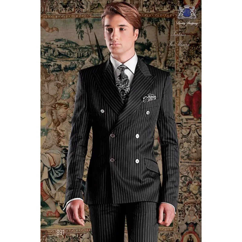 2018 Latest Coat Pant Designs Italian Black Stripes Men Suit Slim Fit 2 Piece Double Breasted Tuxedo Custom Blazer Vestidos
2018 Latest Coat Pant Designs Italian Black Stripes Men Suit Slim Fit 2 Piece Double Breasted Tuxedo Custom Blazer Vestidos