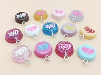 wholesale Flat back Resin Glitter Coke Cap Bottle caps earring charms resin necklace pendant keychain charms for DIY decoration
wholesale Flat back Resin Glitter Coke Cap Bottle caps earring charms resin necklace pendant keychain charms for DIY decoration