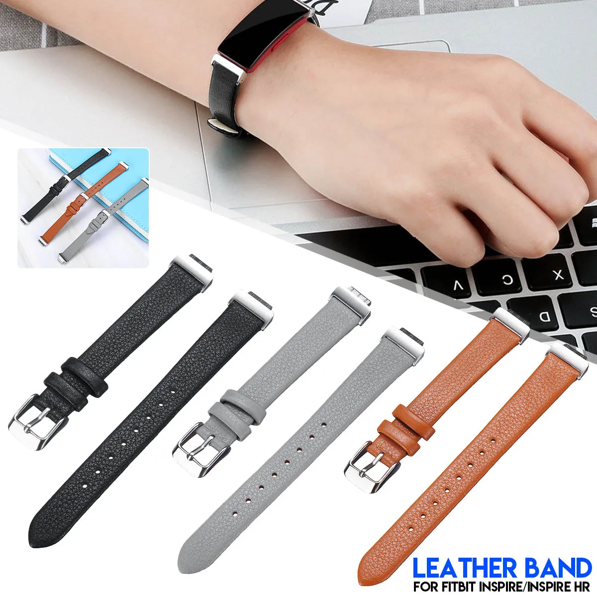 Genuine Leather Wristwatch Band For Fitbit Inspire / HR Replacement Strap Black Gray Brown 12mm Bandwidth Wristband Smart Watch
Genuine Leather Wristwatch Band For Fitbit Inspire / HR Replacement Strap Black Gray Brown 12mm Bandwidth Wristband Smart Watch