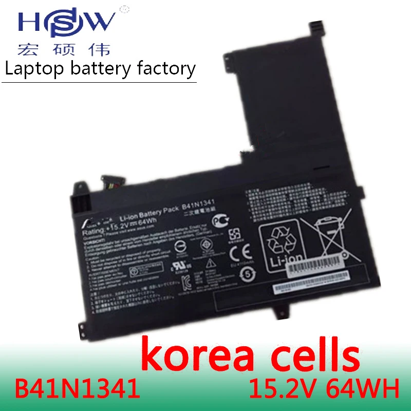 HSW New 15.2V 64Wh B41N1341 Battery For Asus Q502L Q502LA Series Laptop Battery bateria akku
HSW New 15.2V 64Wh B41N1341 Battery For Asus Q502L Q502LA Series Laptop Battery bateria akku