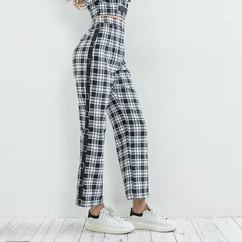 2018 New Women Plaid Trousers High Waist Harem Loose Pants Spring Autumn Fashion Casual Trend 100% Cotton Britches
2018 New Women Plaid Trousers High Waist Harem Loose Pants Spring Autumn Fashion Casual Trend 100% Cotton Britches