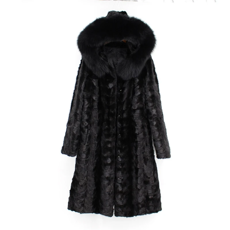 2018 new fashion women 100% genuine natural mink fur coat with hoody long fox fur collar long sleeve black winter Russia outwear
2018 new fashion women 100% genuine natural mink fur coat with hoody long fox fur collar long sleeve black winter Russia outwear