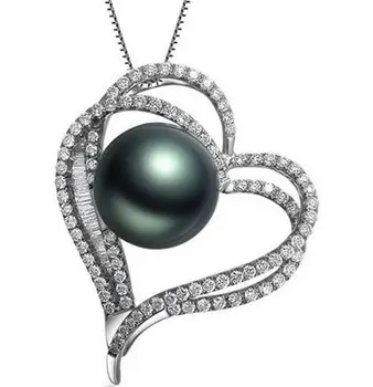 GVBORI 18K Gold Tahiti Black Pearls Diamond Pendant Heart Women Fine Jewelry Valentine wedding jewelry
GVBORI 18K Gold Tahiti Black Pearls Diamond Pendant Heart Women Fine Jewelry Valentine wedding jewelry
