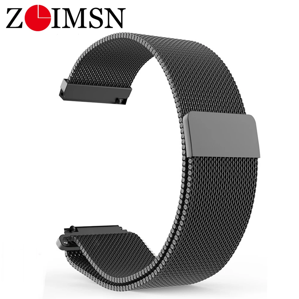 ZLIMSN Milanese Loop Band stainless steel strap with magnetic adjustable buckle quick release pin suitable Samsung Gear S3 S2
ZLIMSN Milanese Loop Band stainless steel strap with magnetic adjustable buckle quick release pin suitable Samsung Gear S3 S2