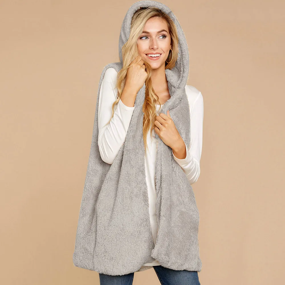 Fashsiualy Women Lady Faux Solid Hoodie Sleeveless Warm Vest Waistcoat Outwear Coat Drop Shipping
Fashsiualy Women Lady Faux Solid Hoodie Sleeveless Warm Vest Waistcoat Outwear Coat Drop Shipping