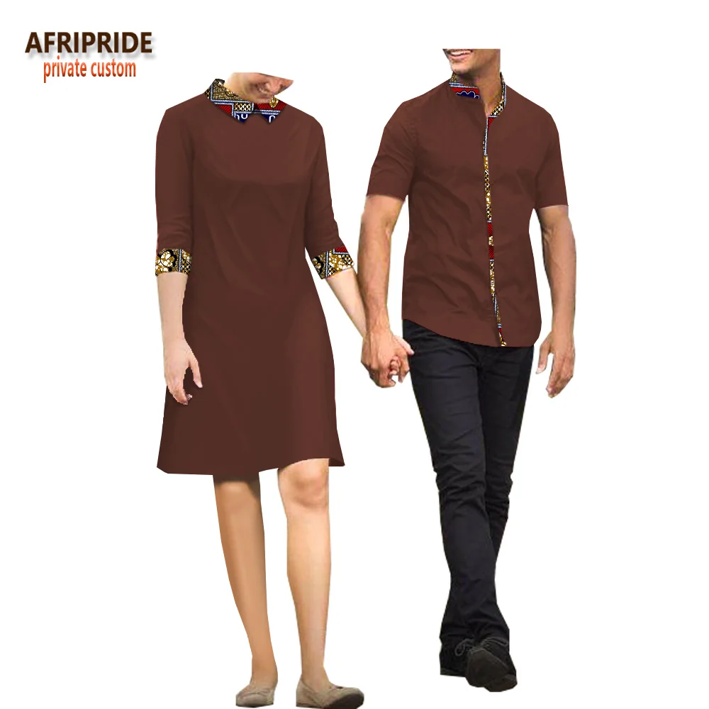 2019 spring african couple clothes AFRIPRIDE knee-length casual women dress+single breasted men's T-shirt A18C002
2019 spring african couple clothes AFRIPRIDE knee-length casual women dress+single breasted men's T-shirt A18C002