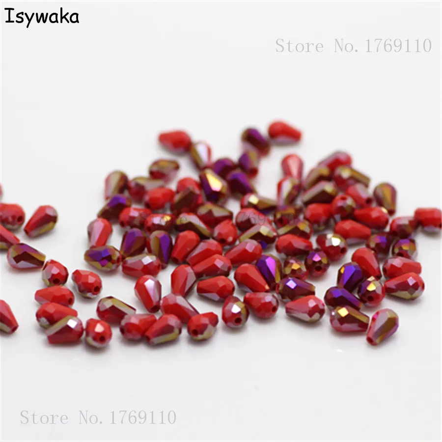 Isywaka 100pcs Solid Red Purple Color Faceted Teardrop Beads Austria Crystal Beads Glass Beads Loose Spacer Bead for DIY 3x5mm
Isywaka 100pcs Solid Red Purple Color Faceted Teardrop Beads Austria Crystal Beads Glass Beads Loose Spacer Bead for DIY 3x5mm