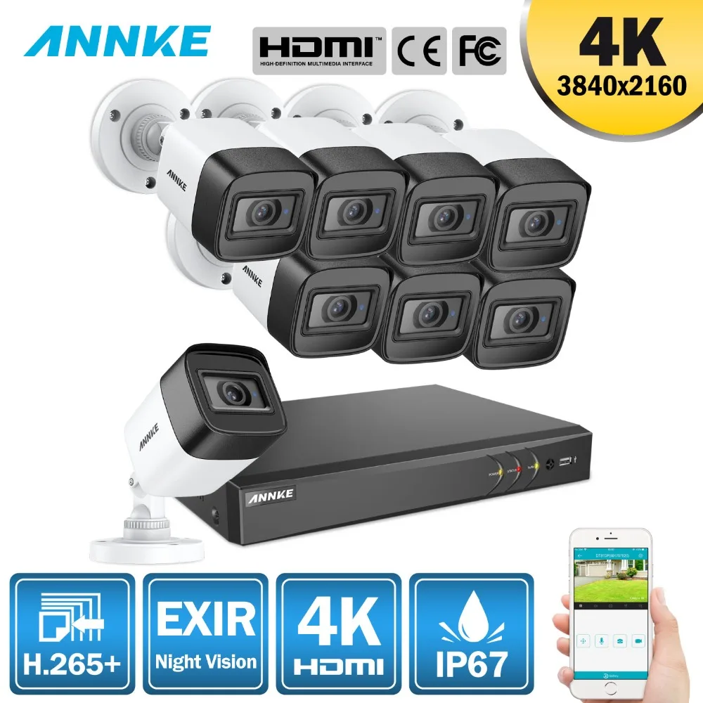 ANNKE 4K Ultra HD 8CH DVR H.265+ CCTV Camera Security System 8PCS 8MP CCTV System IR Outdoor Night Vision Video Surveillance Kit
ANNKE 4K Ultra HD 8CH DVR H.265+ CCTV Camera Security System 8PCS 8MP CCTV System IR Outdoor Night Vision Video Surveillance Kit