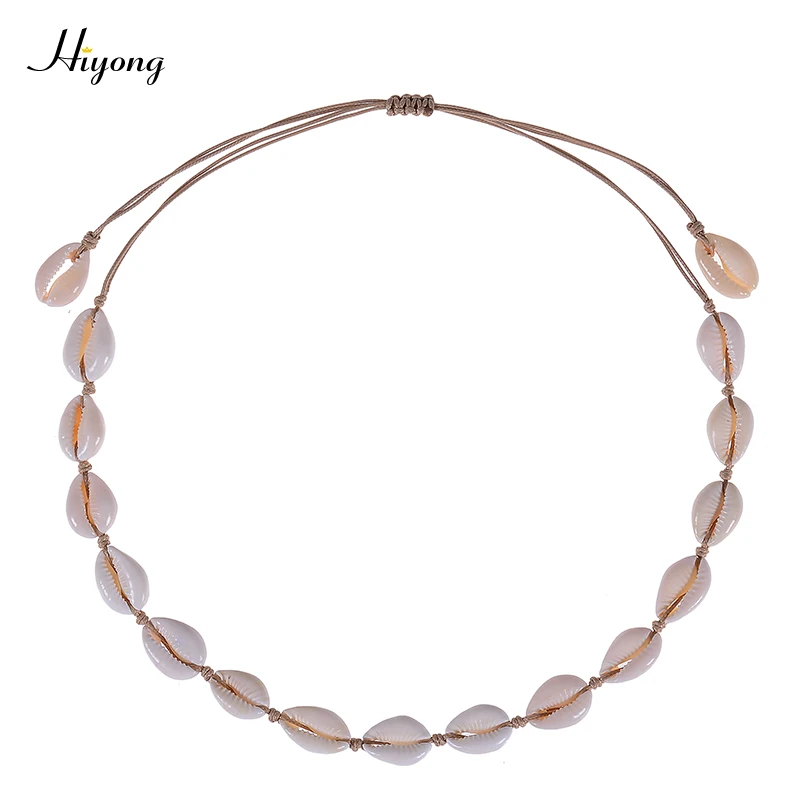HIYONG New Fashion Natural Cowrie Shell Necklace Handmade Woven Adjustable Boho Hawaii Sea Beach Choker for Women Girls Jewelry
HIYONG New Fashion Natural Cowrie Shell Necklace Handmade Woven Adjustable Boho Hawaii Sea Beach Choker for Women Girls Jewelry