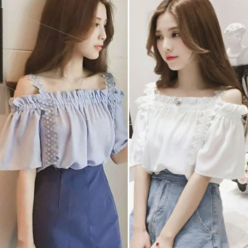Off Shoulder T Shirt Women Solid Lace Crochet Shoulder Strap Casual Short Sleeve Loose T-Shirt Fashion Butterfly Sleeves Tshirt
Off Shoulder T Shirt Women Solid Lace Crochet Shoulder Strap Casual Short Sleeve Loose T-Shirt Fashion Butterfly Sleeves Tshirt