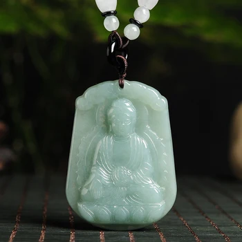 Burma's natural stone light green patron bodhisattva pendant Match the necklace Men and women style jadeite jewelry
Burma's natural stone light green patron bodhisattva pendant Match the necklace Men and women style jadeite jewelry