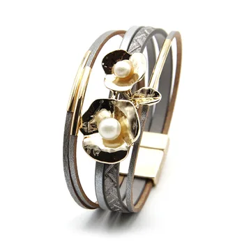 ZG Braided Leather Bracelet for Women Femme Natural Pearl Gold Color Flower Multilayer Charm Bracelets & Bangles Female Jewelry
ZG Braided Leather Bracelet for Women Femme Natural Pearl Gold Color Flower Multilayer Charm Bracelets & Bangles Female Jewelry