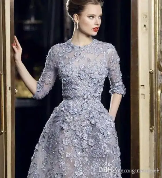 4-long-sleeve-tea-length-sexy-party-gowns-customized-prom-dress (1)