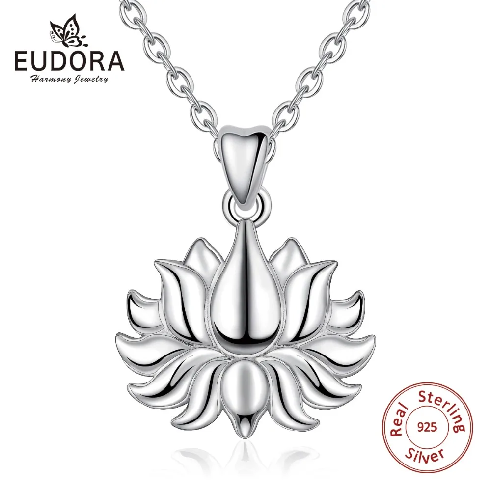 EUDORA Delicate 925 Sterling Silver lotus Pendant yoga necklace Tiny Lotus charm Pendants Women Jewelry best friend gift D402
EUDORA Delicate 925 Sterling Silver lotus Pendant yoga necklace Tiny Lotus charm Pendants Women Jewelry best friend gift D402