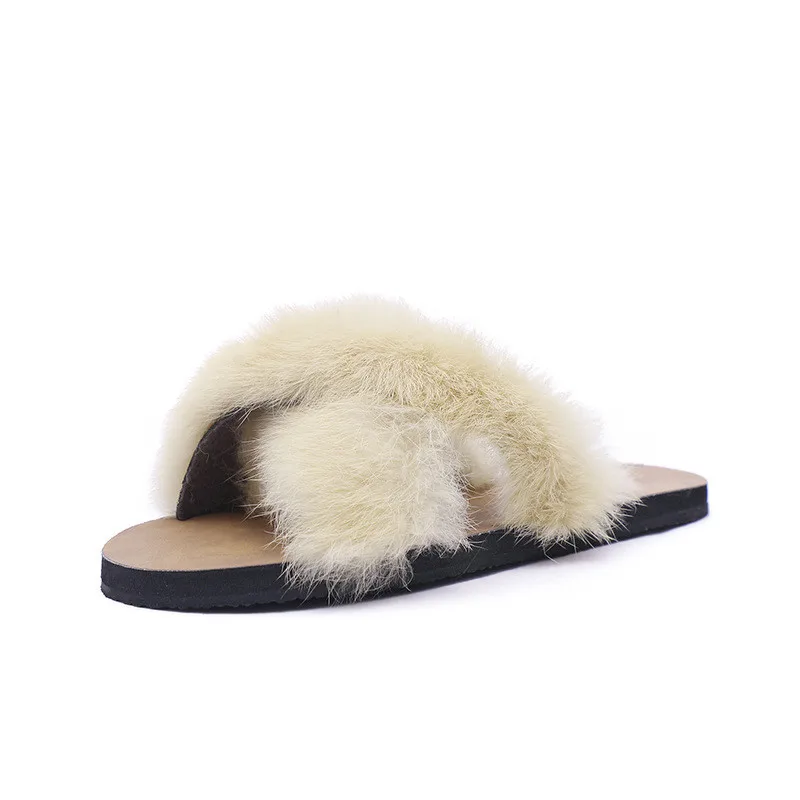 New Summer Shoes Fox Fur Slippers Fur Slide Slippers Slip Cross Slippers #44
New Summer Shoes Fox Fur Slippers Fur Slide Slippers Slip Cross Slippers #44