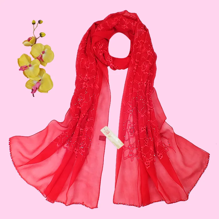 Red silk scarf spring and autumn female long design quality all-match cape 100% Pure silk shawl and scarves pashminas
Red silk scarf spring and autumn female long design quality all-match cape 100% Pure silk shawl and scarves pashminas