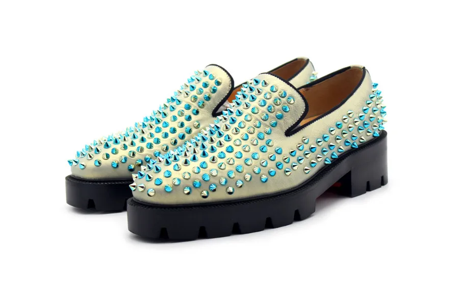 Men Fashion Round Toes Genuine Leather Rivet Dress Shoes Men Peraonality Color Rivet Thick Bottom Casual Leather Dress Shoes
Men Fashion Round Toes Genuine Leather Rivet Dress Shoes Men Peraonality Color Rivet Thick Bottom Casual Leather Dress Shoes