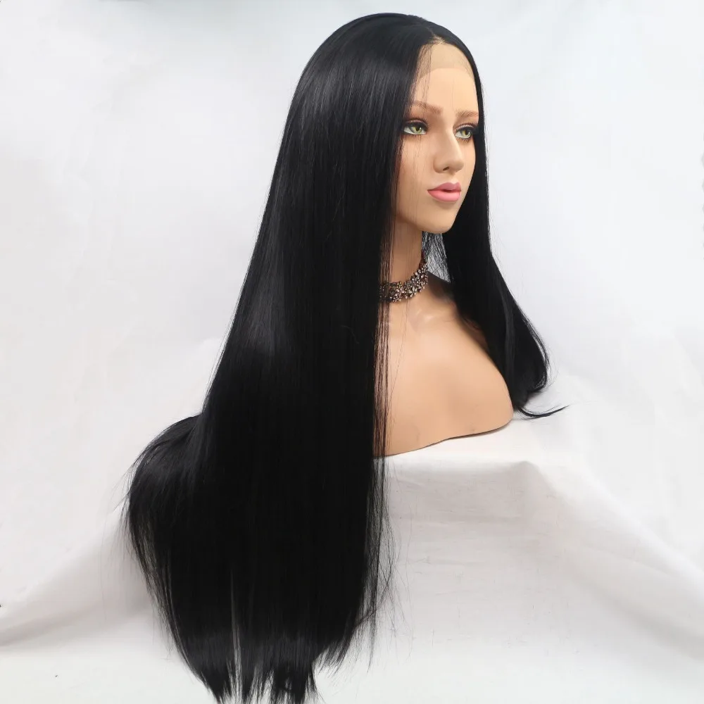 Marquesha термостойкие волосы синтетический парик Русалка Черный цвет шелк прямые
