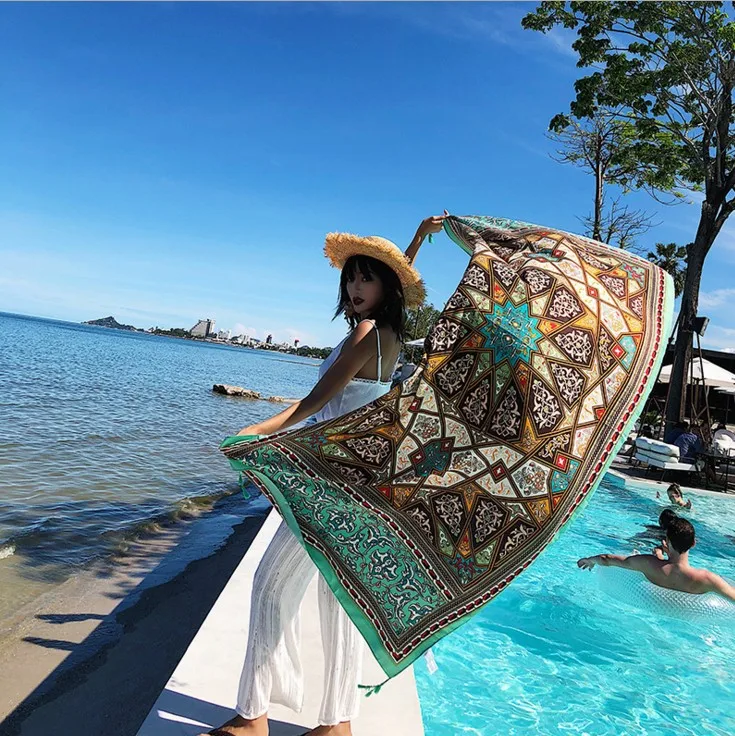New summer printed scarves autumn scarf ladies long section tassel national wind cotton shade shawl ethnic wind beach wrap
New summer printed scarves autumn scarf ladies long section tassel national wind cotton shade shawl ethnic wind beach wrap