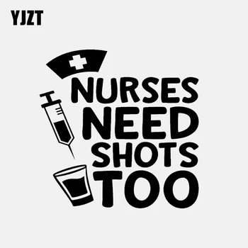 YJZT 14CM*14CM Personality Vinyl Accessories Nurses Need Shots Too Car Sticker Decal Black Silver C11-1625
YJZT 14CM*14CM Personality Vinyl Accessories Nurses Need Shots Too Car Sticker Decal Black Silver C11-1625