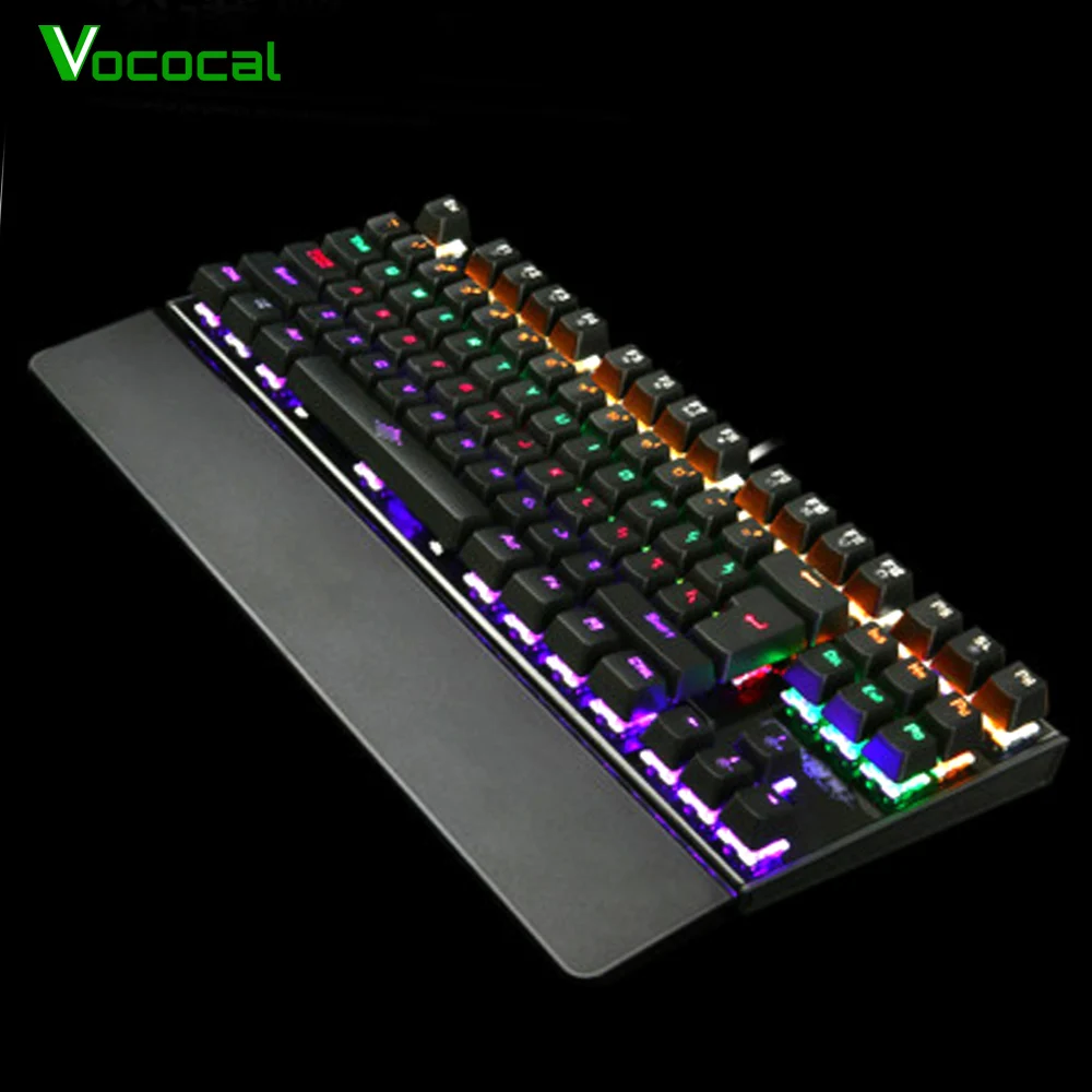 Игровая механическая клавиатура Vococal K28 87 клавиш 10 режимов подсветки USB Съемная