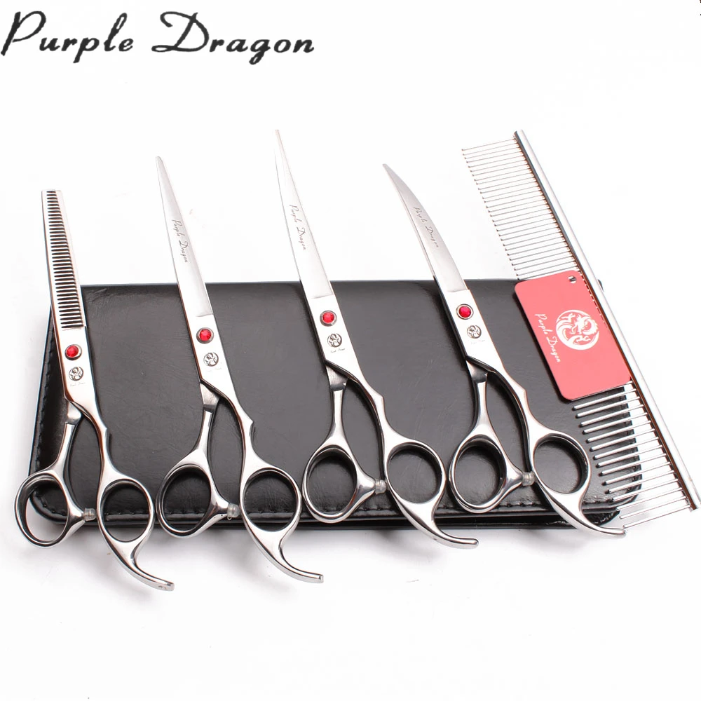 7" 440C Purple Dragon Shiny Grooming Set Straight Scissors Thinning Shears Dog Curved Scissors Professional Pets Scissors Z3003
7" 440C Purple Dragon Shiny Grooming Set Straight Scissors Thinning Shears Dog Curved Scissors Professional Pets Scissors Z3003