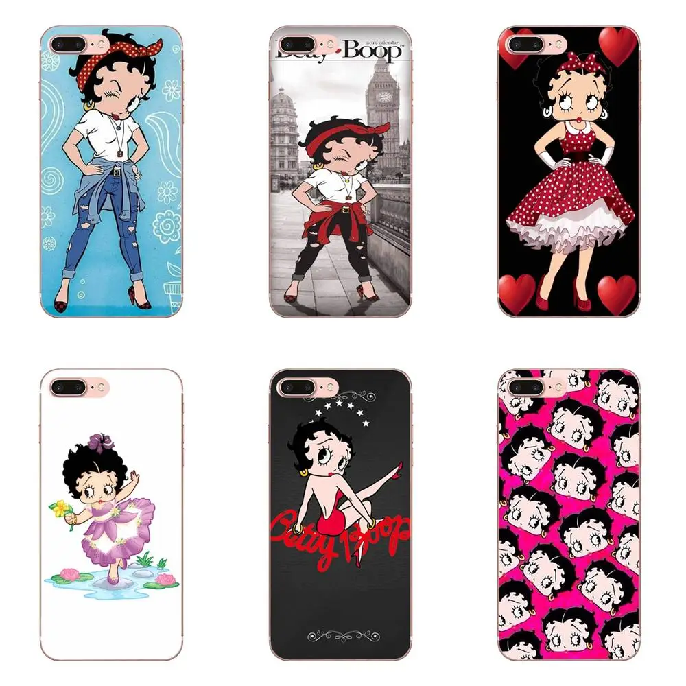 Мягкие сумки Чехлы для Apple iPhone 4 4S 5 5C 5S SE 6 6S 7 8 Plus X XS Max XR Cubierta Betty Boop En Un Vidrio