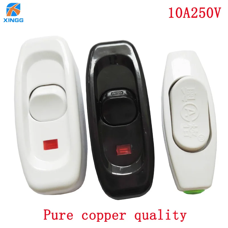 Pure Copper Inline Power Industrial Switch For Table Bedside Desk Lamp With LED Indicator Extension Cord Cable 110-250V 10A
Pure Copper Inline Power Industrial Switch For Table Bedside Desk Lamp With LED Indicator Extension Cord Cable 110-250V 10A