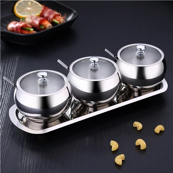 RSCHEF Kitchen seasoning box home set with lid seasoning bottle 304 stainless steel salt and salt seasoning tank set
RSCHEF Kitchen seasoning box home set with lid seasoning bottle 304 stainless steel salt and salt seasoning tank set