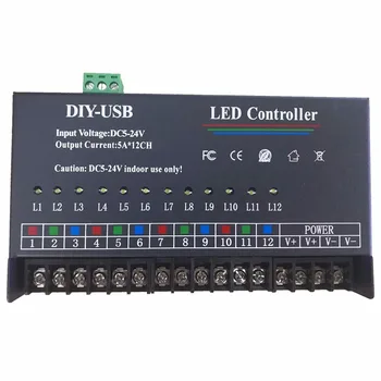 12 Channel DMX Decoder DMX512 Controller USB Dimmer Driver DC 5V 24V for LED Strip Light, Modules ST198
12 Channel DMX Decoder DMX512 Controller USB Dimmer Driver DC 5V 24V for LED Strip Light, Modules ST198