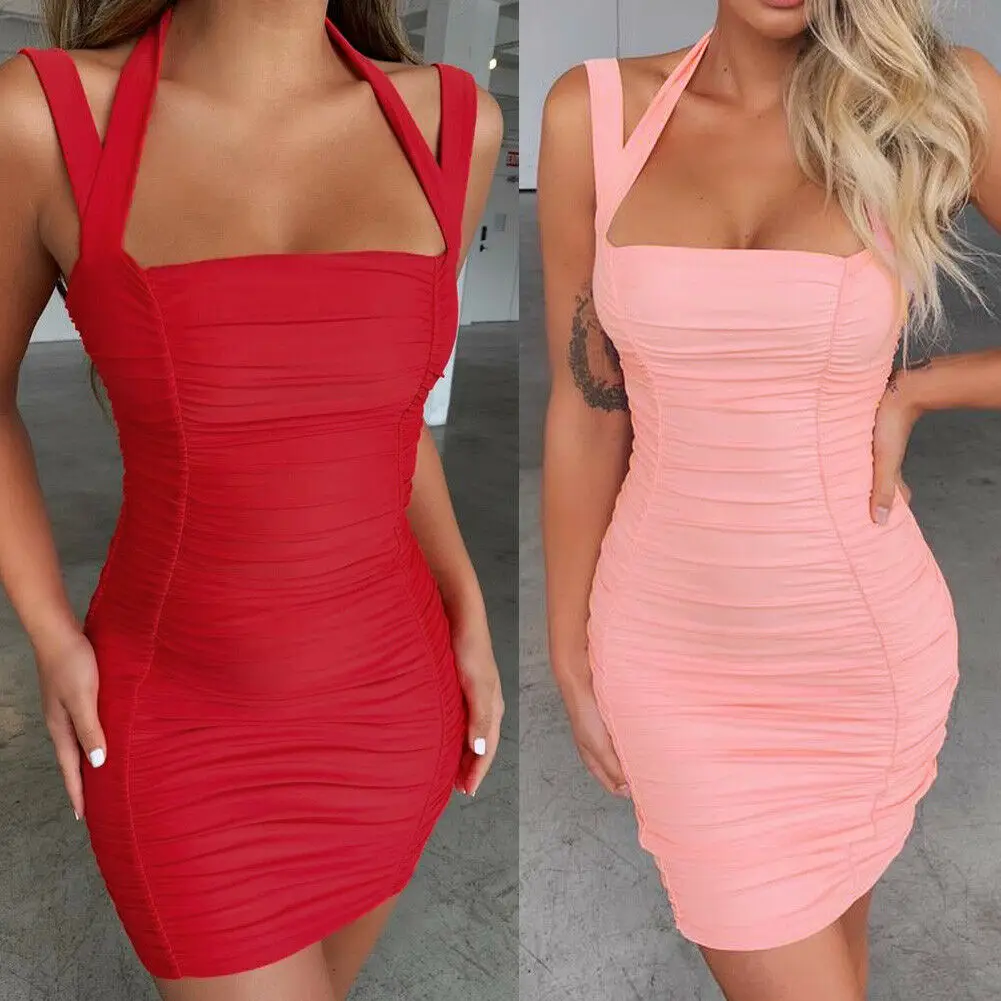 New Style Women's Dress Sexy Bodycon Sheath Backless Sleeveless Evening Party Pure Color Club Short Mini Dress Fashion Hot 2019
New Style Women's Dress Sexy Bodycon Sheath Backless Sleeveless Evening Party Pure Color Club Short Mini Dress Fashion Hot 2019