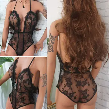 Sexy Women Sleepwear Deep V-neck Strap Lace Women Bodysuit Backless One Piece Nightwear
Sexy Women Sleepwear Deep V-neck Strap Lace Women Bodysuit Backless One Piece Nightwear