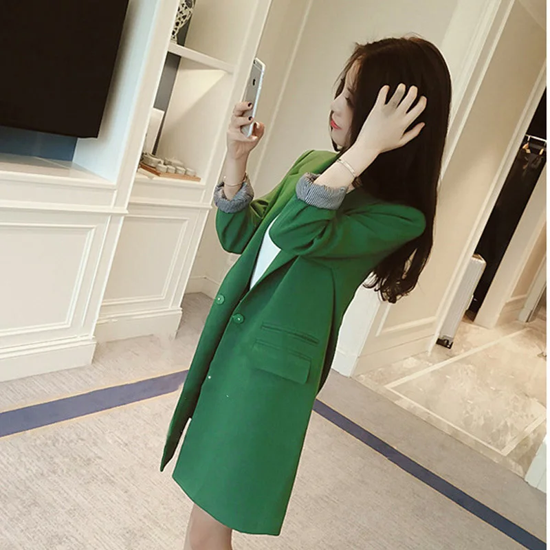 Women's Long Sleeve Slim Long Blazer Jacket Plus Size Coats Solid Office Lady 2019 Sping Fashion Black Green Formal Women Coats
Women's Long Sleeve Slim Long Blazer Jacket Plus Size Coats Solid Office Lady 2019 Sping Fashion Black Green Formal Women Coats