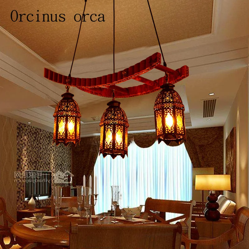 

European Mediterranean retro solid wood chandeliers restaurants study rooms bars Morocco style minimalist Chandelier