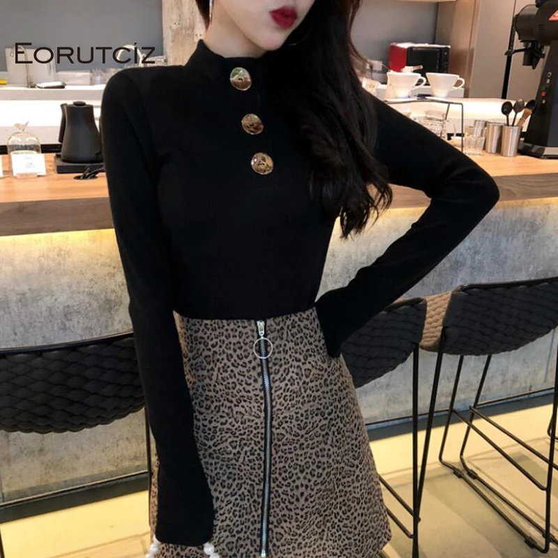 EORUTCIZ Winter Turtleneck Sweater Women Pullovers Button Vintage Slim Knitted Top Autumn Warm Fashion Basic Sweater LM233
EORUTCIZ Winter Turtleneck Sweater Women Pullovers Button Vintage Slim Knitted Top Autumn Warm Fashion Basic Sweater LM233