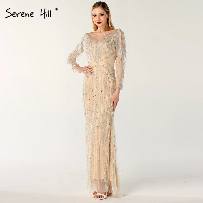 Luxury Dubai Style Silver Sexy Evening Dresses 2019 Long Sleeves Beading Tassel Evening Dress Long Real Photo LA60716
Luxury Dubai Style Silver Sexy Evening Dresses 2019 Long Sleeves Beading Tassel Evening Dress Long Real Photo LA60716
