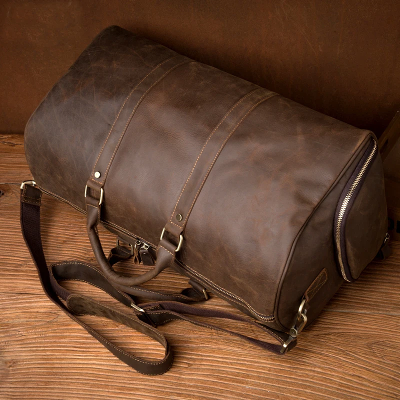 Crazy Horse Genuine Leather Travel Bag Men Vintage Travel Duffel bag big Cow Leather Carry On Luggage Weekend large shoulder Bag
Crazy Horse Genuine Leather Travel Bag Men Vintage Travel Duffel bag big Cow Leather Carry On Luggage Weekend large shoulder Bag
