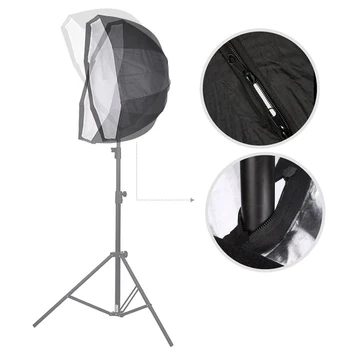RISE 80cm / 31.5in Octagon Umbrella Softbox Reflector Diffuser with Carbon Fiber Bracket for Speedlite Flash Light Sliver Black 
RISE 80cm / 31.5in Octagon Umbrella Softbox Reflector Diffuser with Carbon Fiber Bracket for Speedlite Flash Light Sliver Black