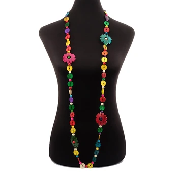 BeUrSelf Flower Long Coconut Shell Necklace for Women Bohemian Knit Handmade Multicolor Wood Beads Ethnic Necklace Drop Shipping
BeUrSelf Flower Long Coconut Shell Necklace for Women Bohemian Knit Handmade Multicolor Wood Beads Ethnic Necklace Drop Shipping