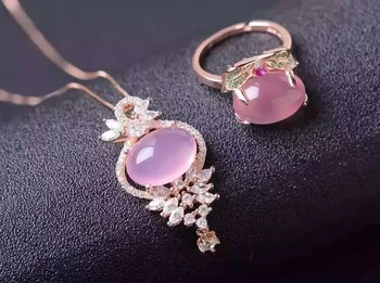 Fidelity Natural Chalcedony s925 sterling silver jewelry sets natural pink gemstone rings Pendant fine jewelry for women party
Fidelity Natural Chalcedony s925 sterling silver jewelry sets natural pink gemstone rings Pendant fine jewelry for women party