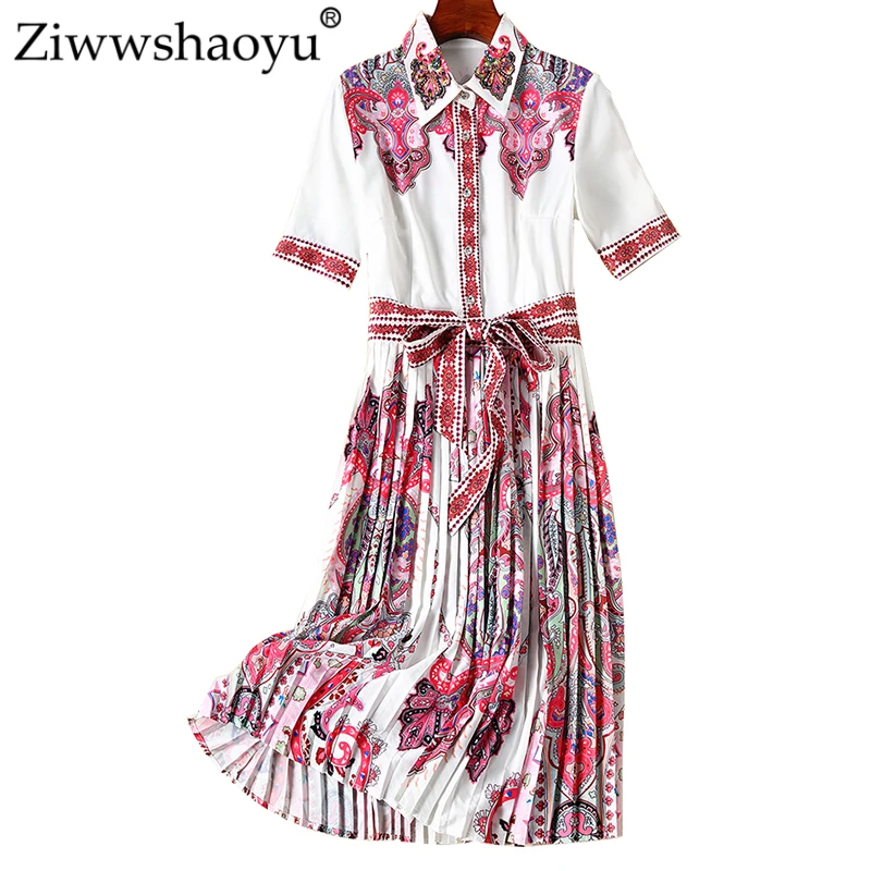Ziwwshaoyu Elegant Beading dresses Turn-down Collar Print Diamonds temperament Draped High waist dress new women's
Ziwwshaoyu Elegant Beading dresses Turn-down Collar Print Diamonds temperament Draped High waist dress new women's