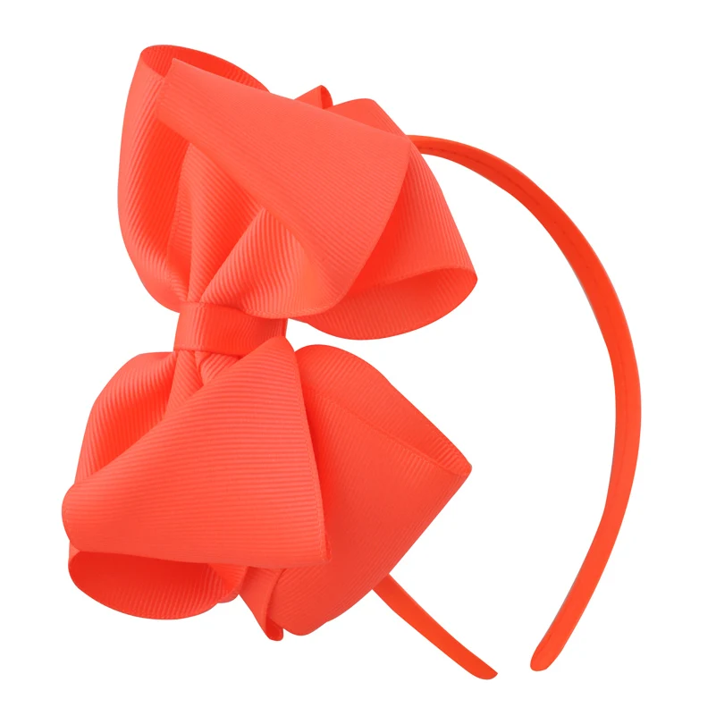 1 Pc Neon Grosgrain Ribbon Hairband Solid Color Bow Hair Band For Girl Kids Accessories | Детская одежда и обувь