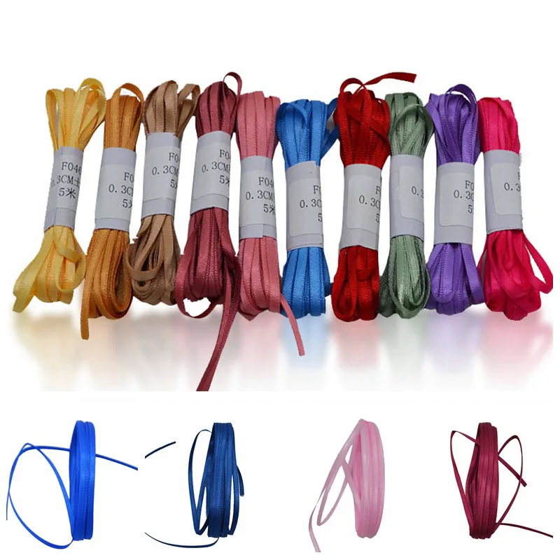 5pcs/lot 3mm 5m Silk Satin Organza Polyester Ribbon For Sewing Decoration Wedding Party Handmade Webbing Gift Packing Supplies
5pcs/lot 3mm 5m Silk Satin Organza Polyester Ribbon For Sewing Decoration Wedding Party Handmade Webbing Gift Packing Supplies