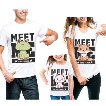 Family Look Matching Outfits Short Sleeve T Shirt Cotton Tees Frog Rabbit Fox Printing Mother And Daughter Father Son Clothes
Family Look Matching Outfits Short Sleeve T Shirt Cotton Tees Frog Rabbit Fox Printing Mother And Daughter Father Son Clothes