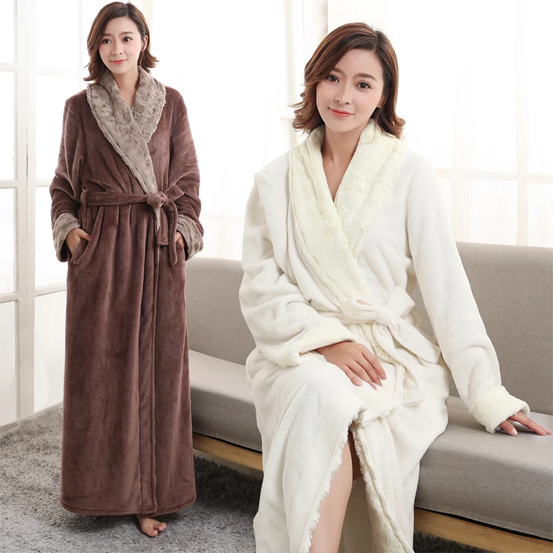 Women Men Extra Long Thermal Flannel Bathrobe Soft fur Kimono Bath Robe Winter Bridesmaid Robes Sexy Peignoir Warm Dressing Gown
Women Men Extra Long Thermal Flannel Bathrobe Soft fur Kimono Bath Robe Winter Bridesmaid Robes Sexy Peignoir Warm Dressing Gown
