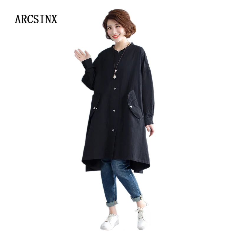 ARCSINX Spring Autumn Jacket For Woman Plus Size 10XL 9XL 8XL 7XL 6XL 5XL 4XL Korean Long Women's Blend Coat Black Jackets Women
ARCSINX Spring Autumn Jacket For Woman Plus Size 10XL 9XL 8XL 7XL 6XL 5XL 4XL Korean Long Women's Blend Coat Black Jackets Women