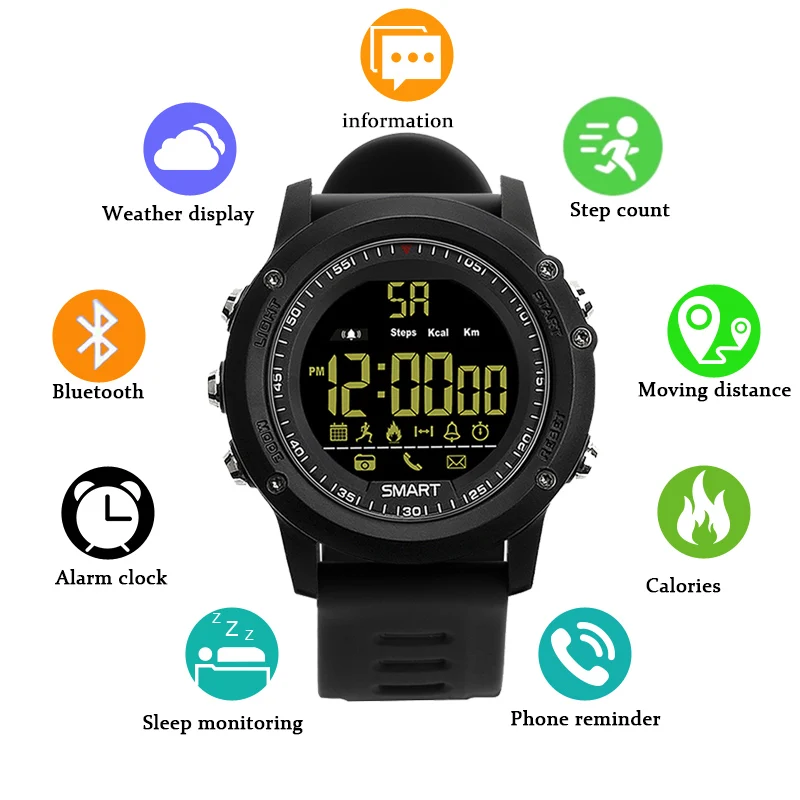 2018 New Fashion Sport Smartwatch 36months Standby Time 24h All-Weather Monitoring Pedometer calorie Smart Watch For IOS Android
2018 New Fashion Sport Smartwatch 36months Standby Time 24h All-Weather Monitoring Pedometer calorie Smart Watch For IOS Android